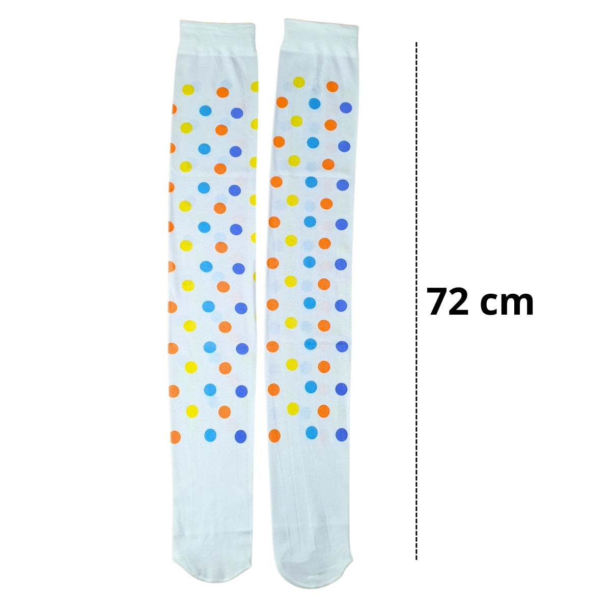 Meia Calça Branca Com Bolinha Para Fantasia Cosplay e Festa 5/8 Meia Calça Branca Com Bolinha Para Fantasia Cosplay e Festa 5/8